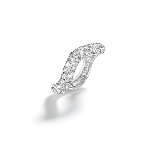 Wave Ring in pavé diamond